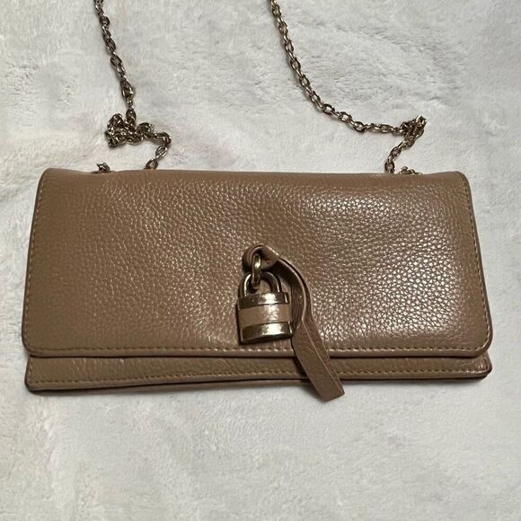 K. C. Jagger Crossbody Chain Wristlet Clutch Wallet Tan - Picture 7 of 11